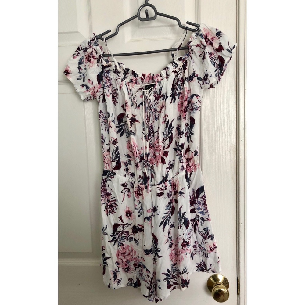 Kendall + Kylie Off the Shoulder Floral Romper